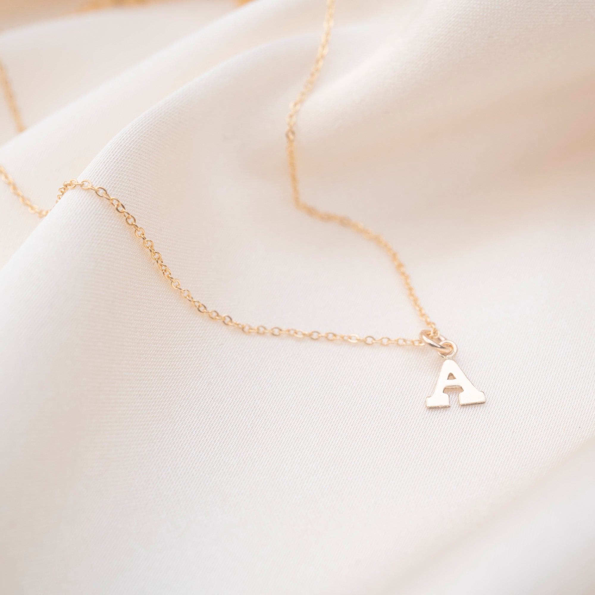 14k Gold Letter Necklace | 14k Letter Charm