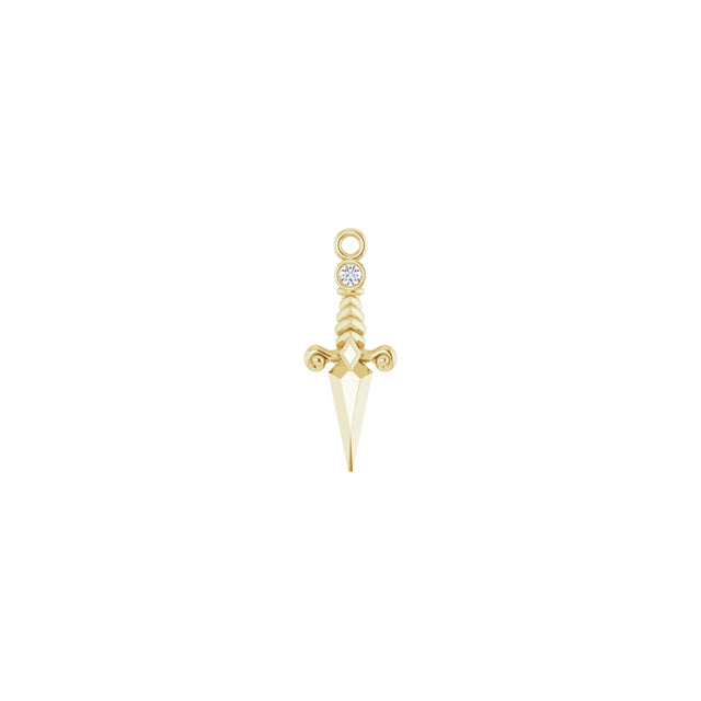 14k Dagger Hoop Charm