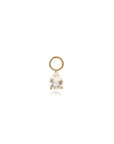 14K White Sapphire Hoop Charm
