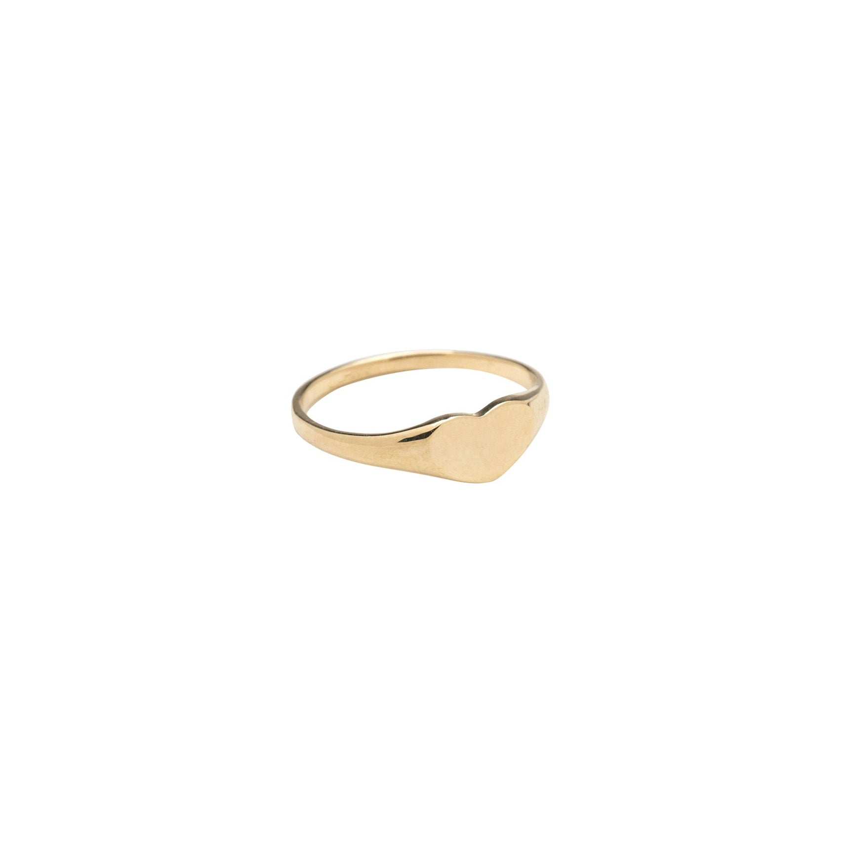 14k Gold Heart Signet Ring