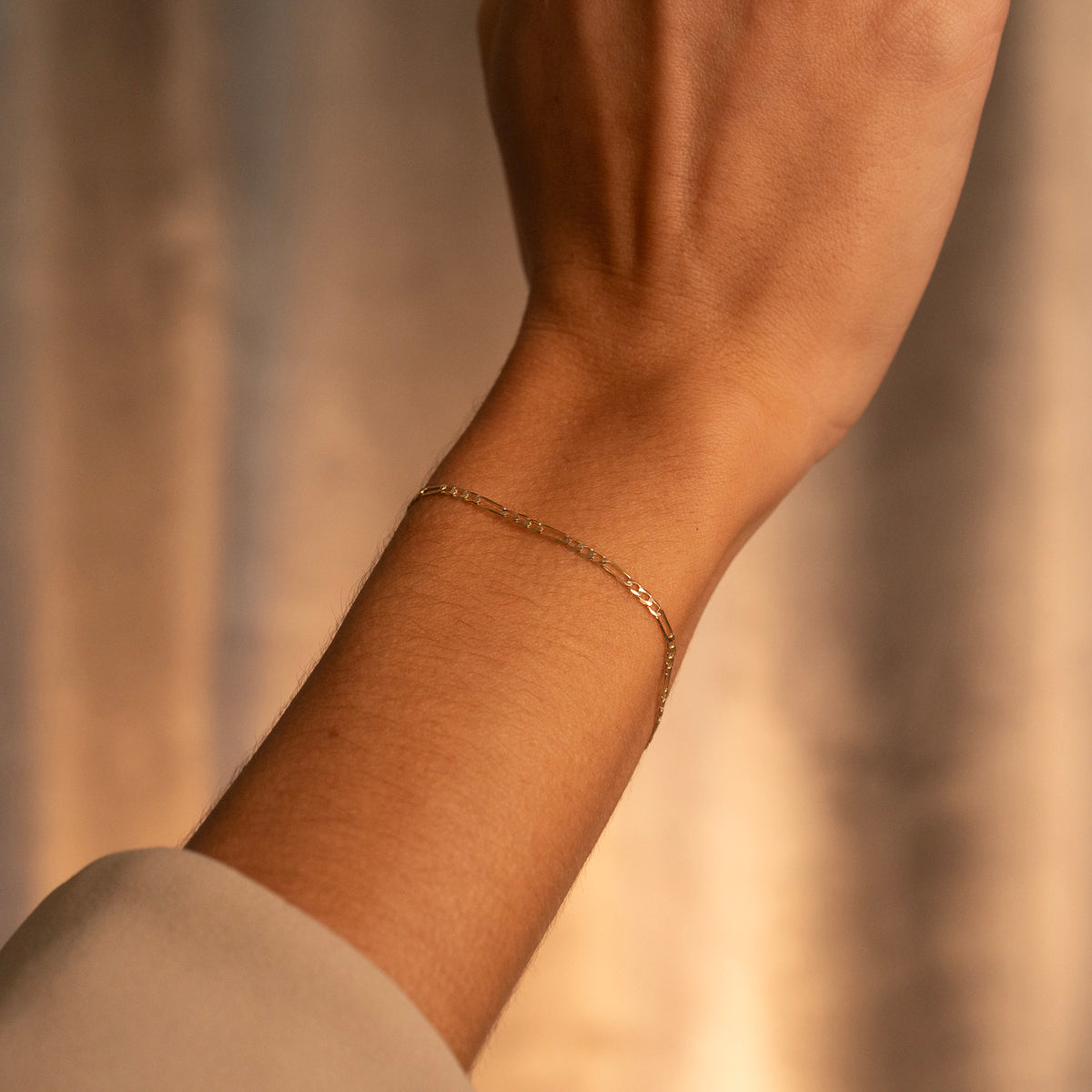 14k Thin Figaro Bracelet