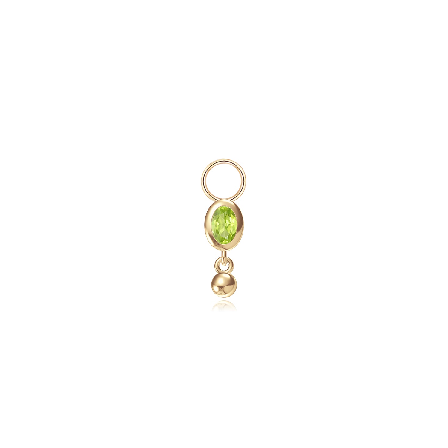 14k Peridot Hoop Charm