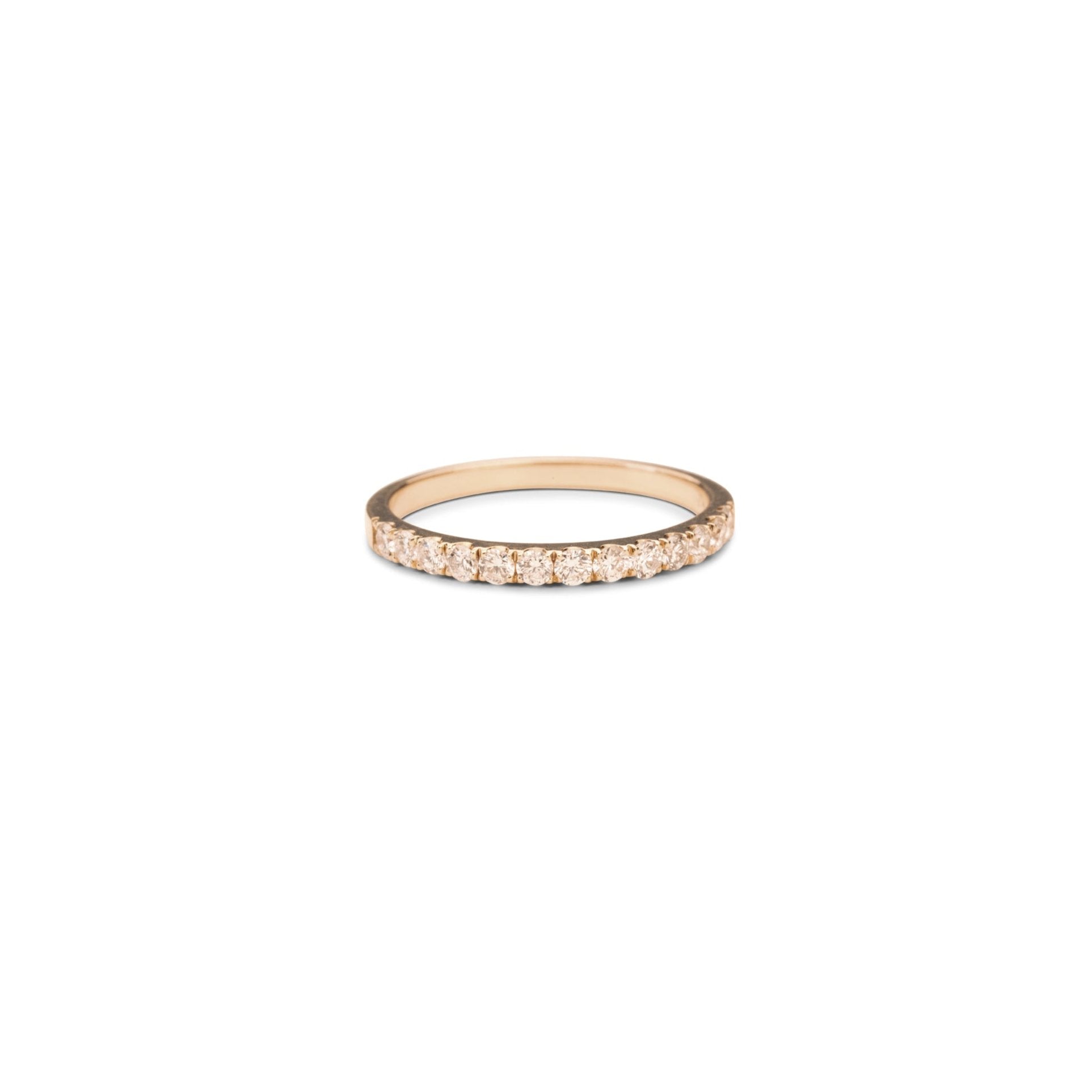 14k Half Eternity Diamond Band | 2mm