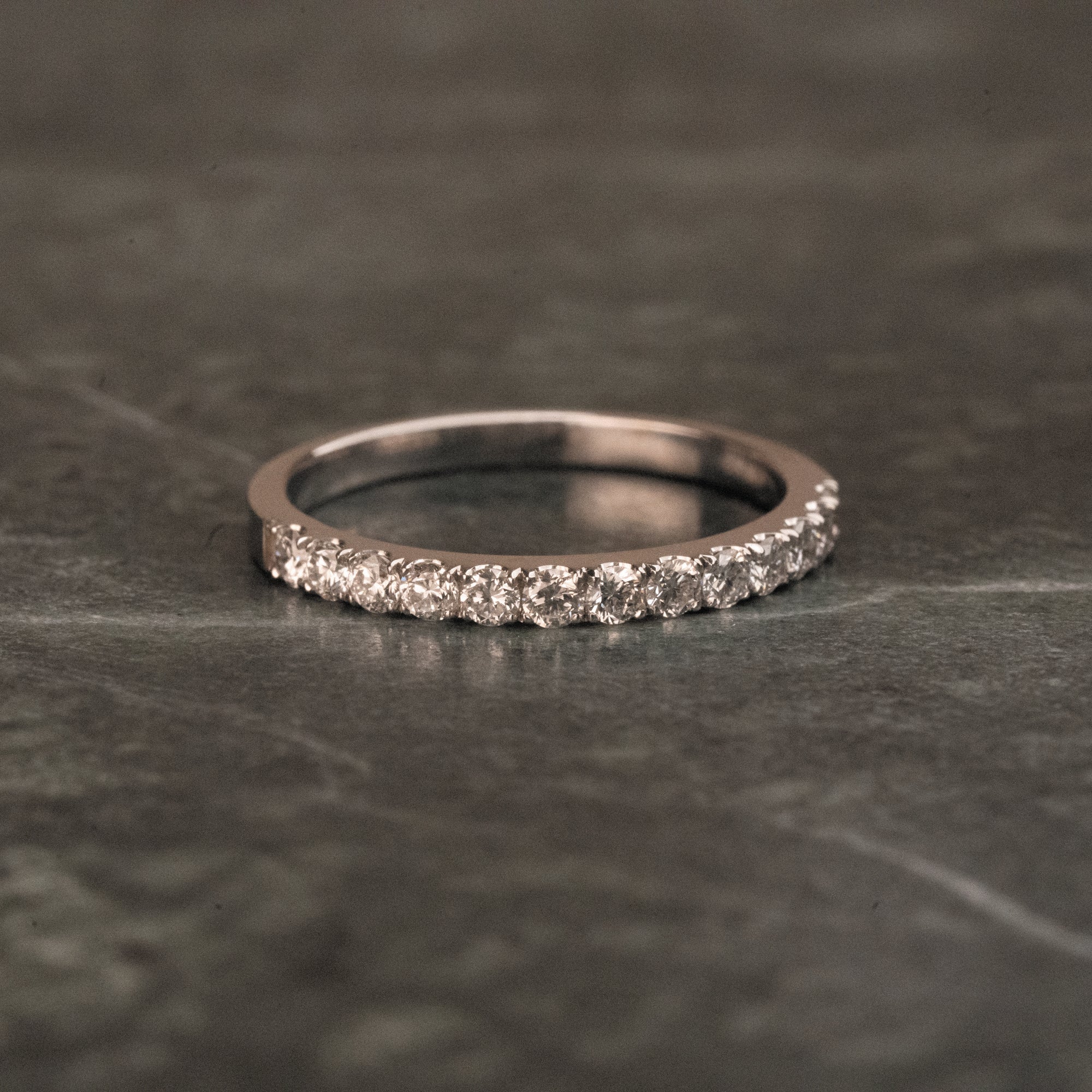 14k Half Eternity Diamond Band | 2mm