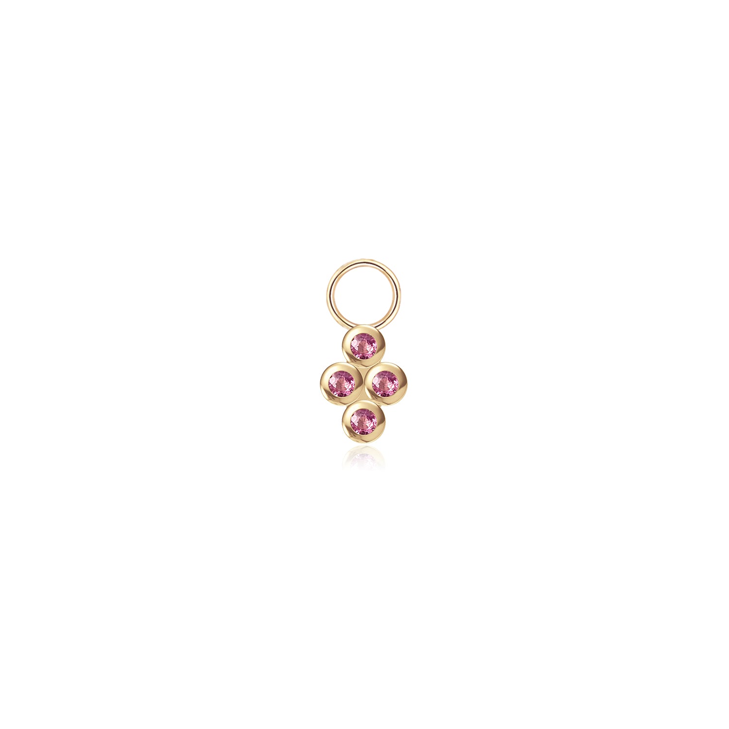 14k Pink Sapphire Hoop Charm