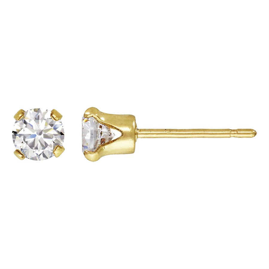 Gold Filled Crystal Studs | White