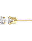 Gold Filled Crystal Studs | White
