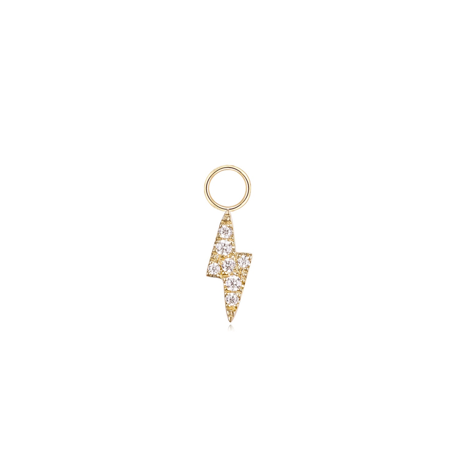 14k Lightning Bolt Hoop Charm