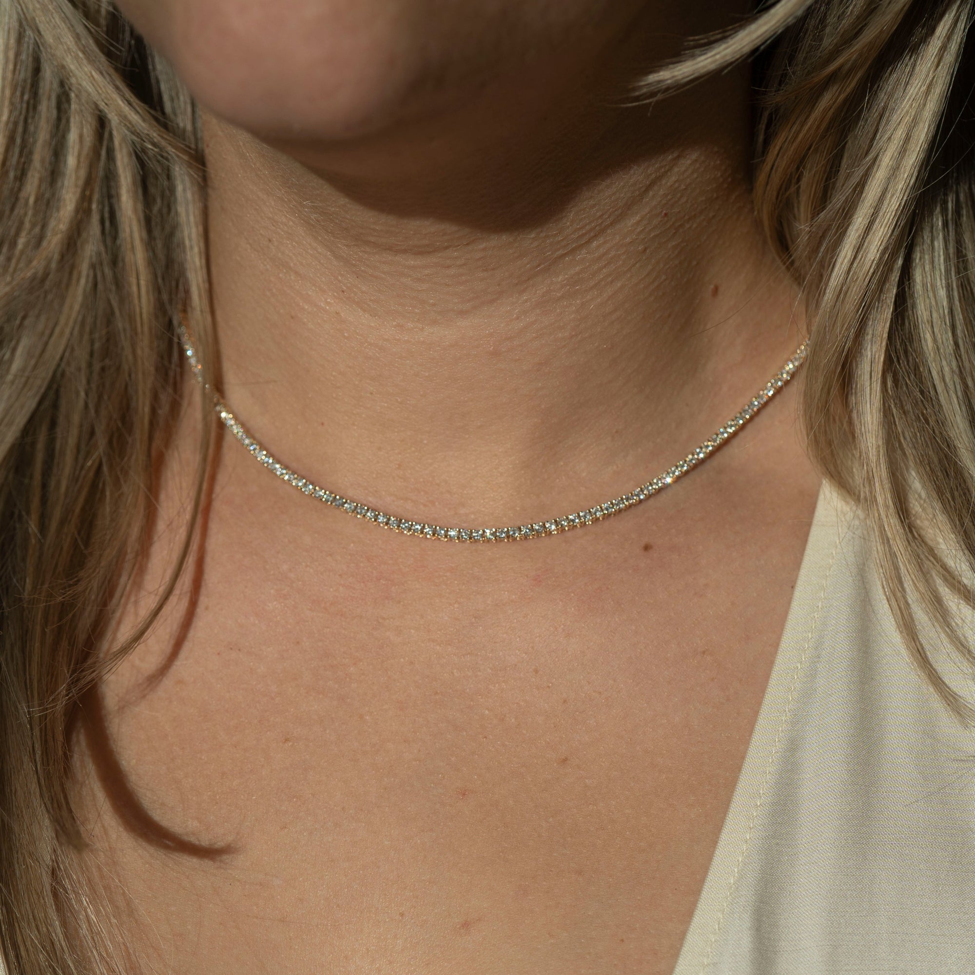 14k Diamond Tennis Necklace | 5 CTW