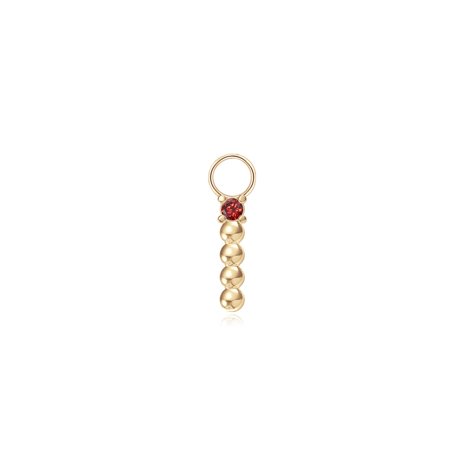 14k Beads and Garnet Hoop Charm