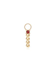 14k Beads and Garnet Hoop Charm