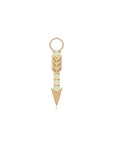 14k Opal Arrow Hoop Charm