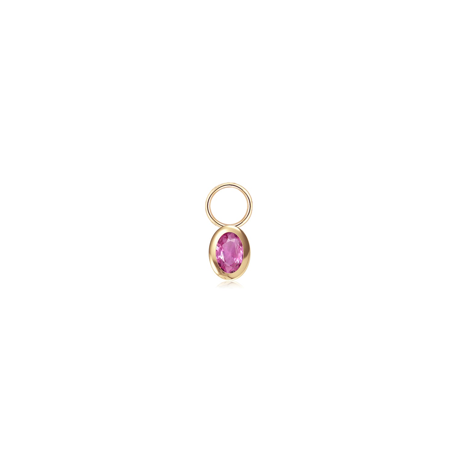 14k Rhodolite Garnet Hoop Charm