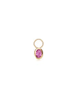 14k Rhodolite Garnet Hoop Charm