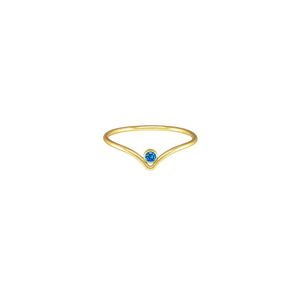 Gold Filled Aqua Blue Crystal Chevron Stacker