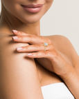 14k Ascher Solitaire Ring | Hidden Halo