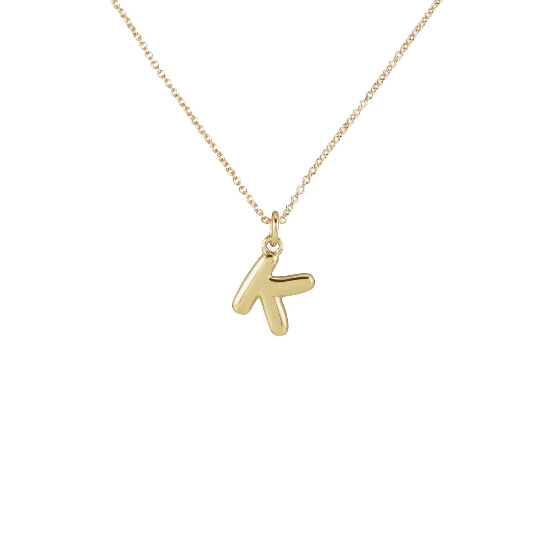 14k Bubble Letter Necklace