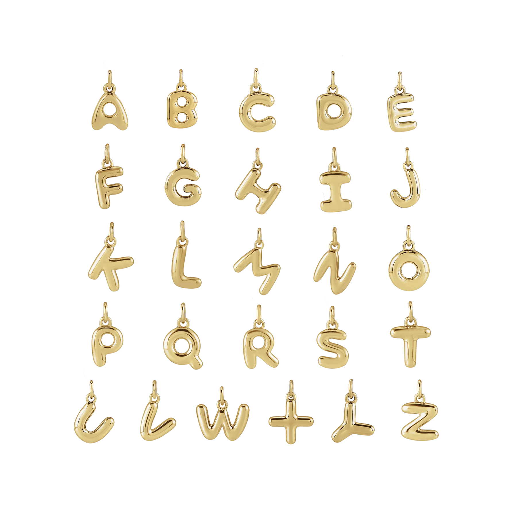 14k Bubble Letter Necklace