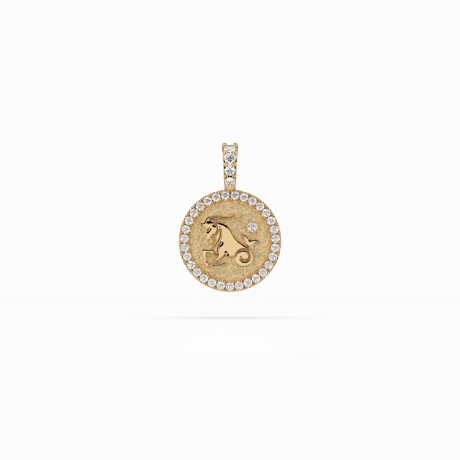 14k Diamond Halo Zodiac Necklace