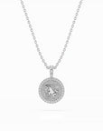 14k Diamond Halo Zodiac Necklace