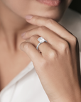 14k Cushion Cut Pavé Ring | Hidden Halo