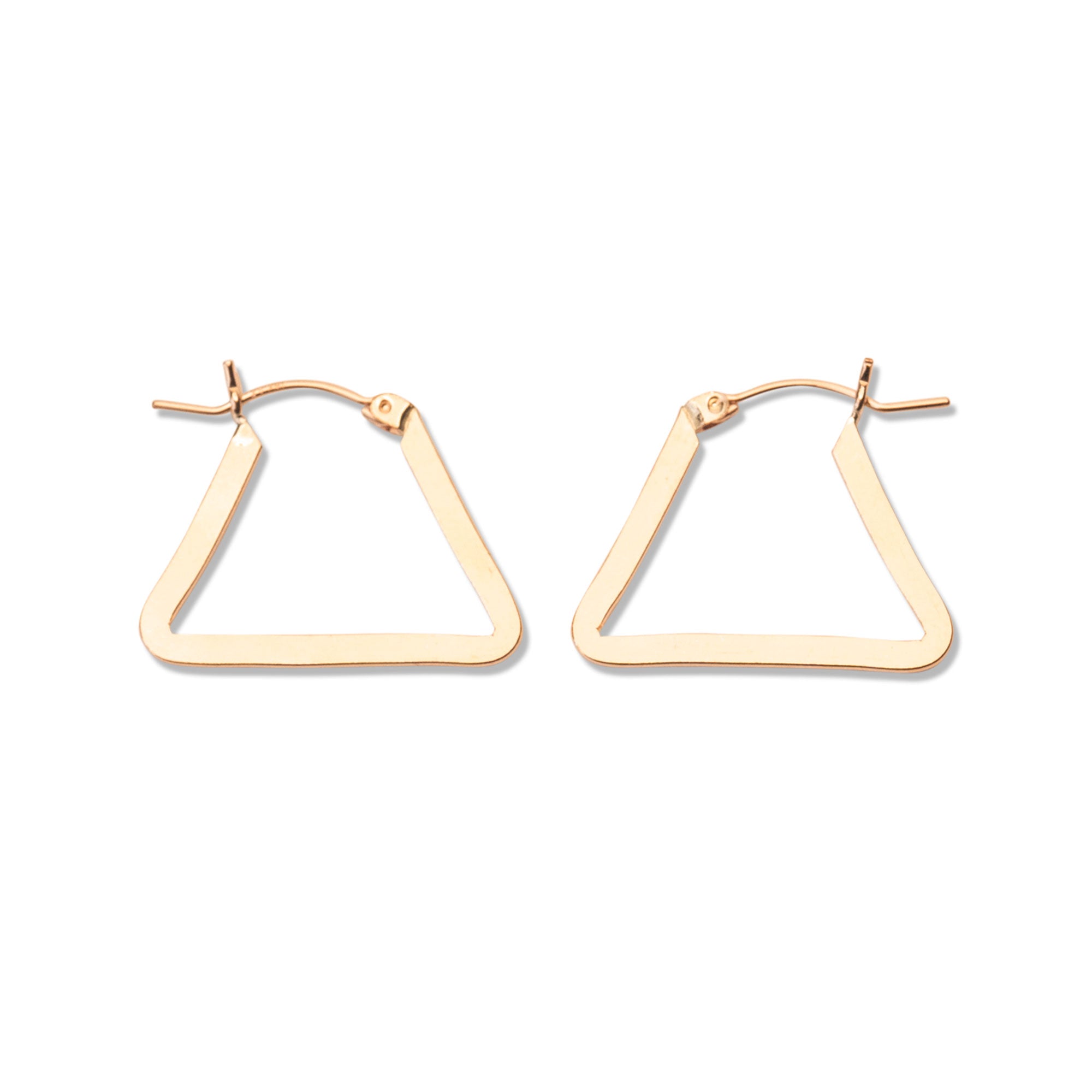 Gold Filled Flat Triangle Hoops