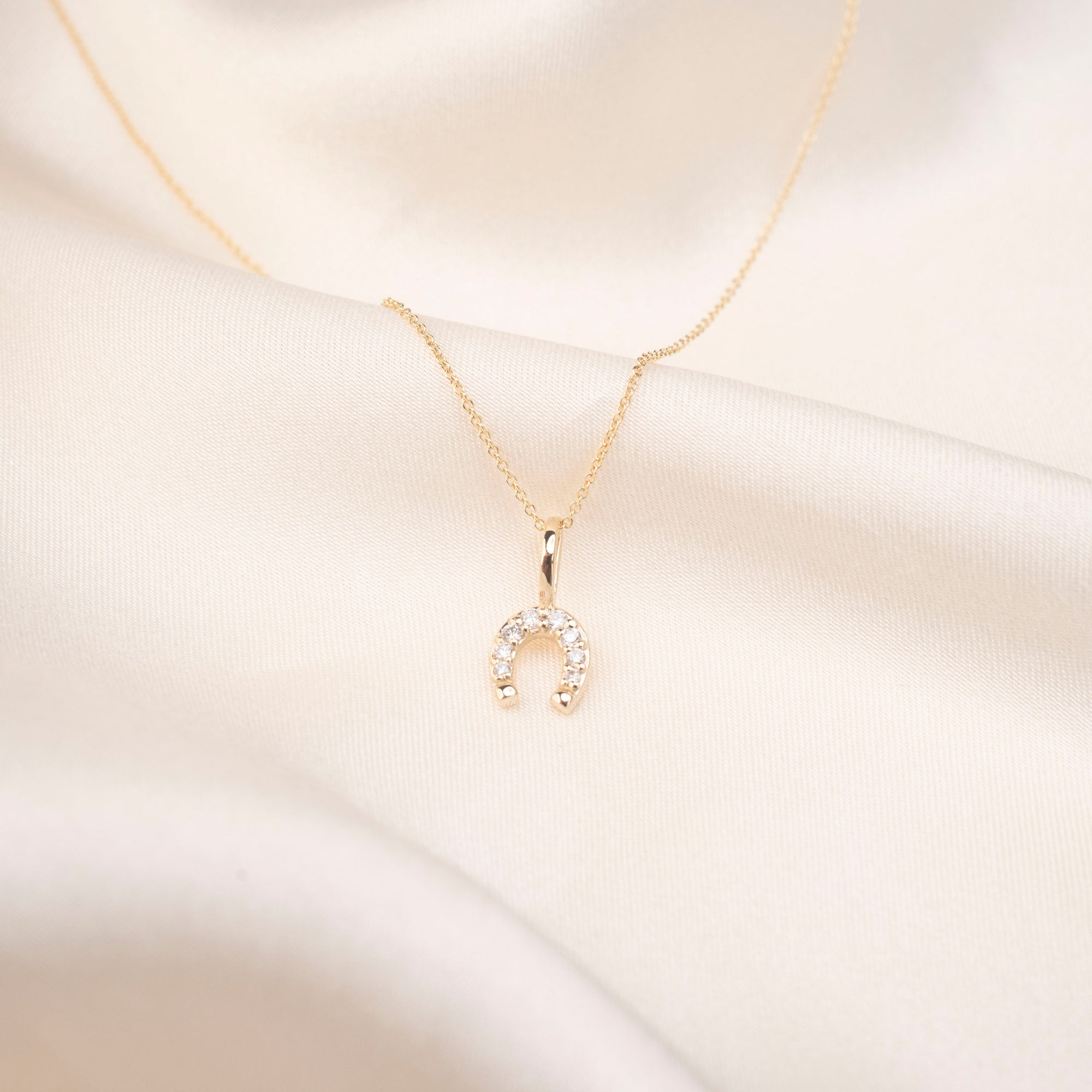 14k Diamond Horseshoe Necklace