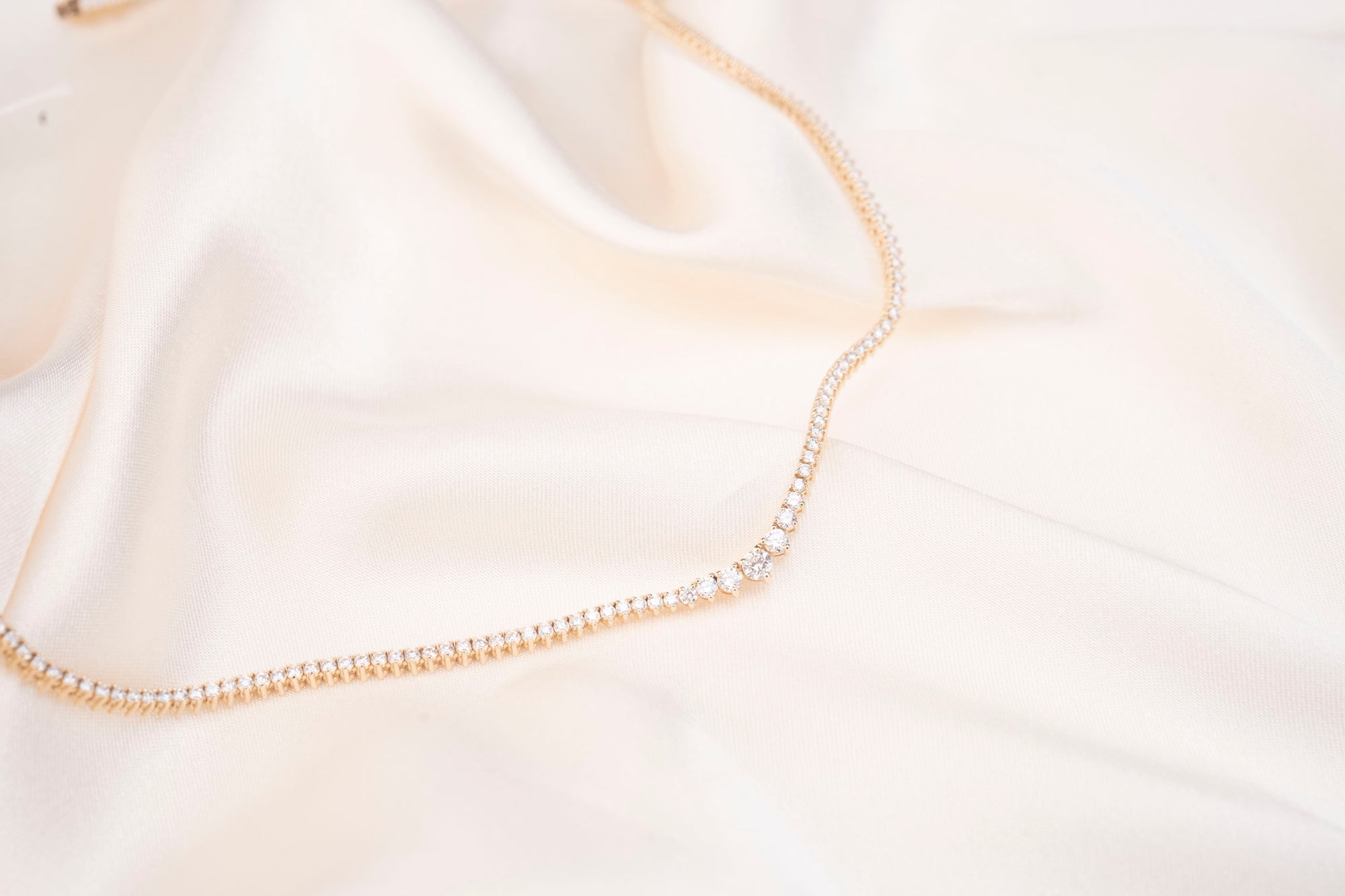 14k Graduated Tennis Necklace | 3.2 CTW