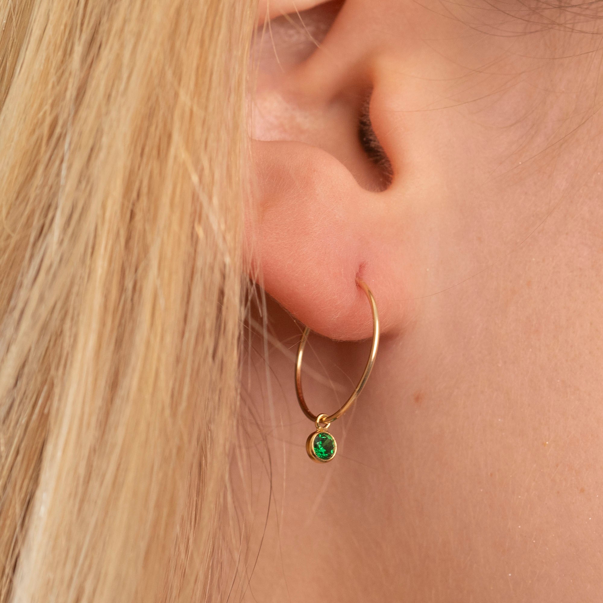 Gold Filled Dainty Birthstone Hoops