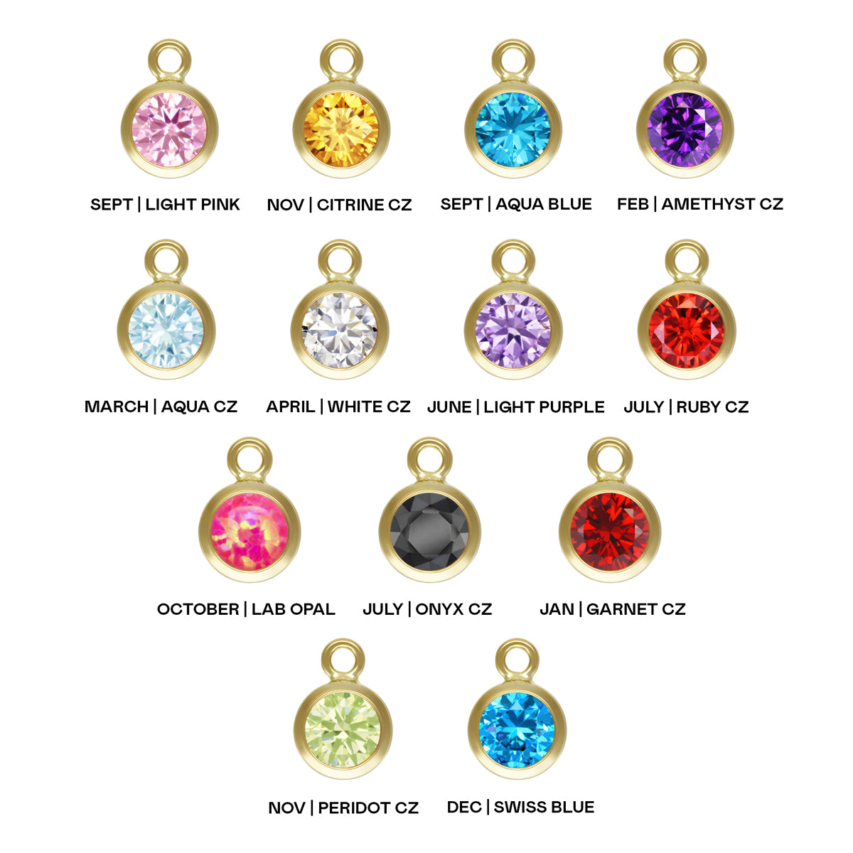 Gold Filled Dainty Birthstone Hoops