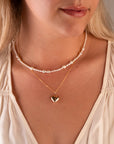 Gold Filled Puffy Heart Necklace