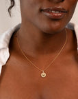 14k Diamond Halo Zodiac Necklace