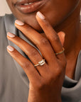 14k Emerald Pave East West Bezel Ring