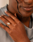 14k Marquise Pave Bezel Ring