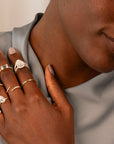 14k Cushion Cut Triple Pave Ring