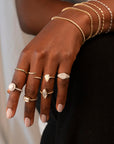14k Cushion Cut Triple Pave Ring