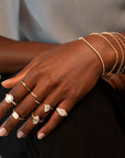 14k Cushion Cut Triple Pave Ring