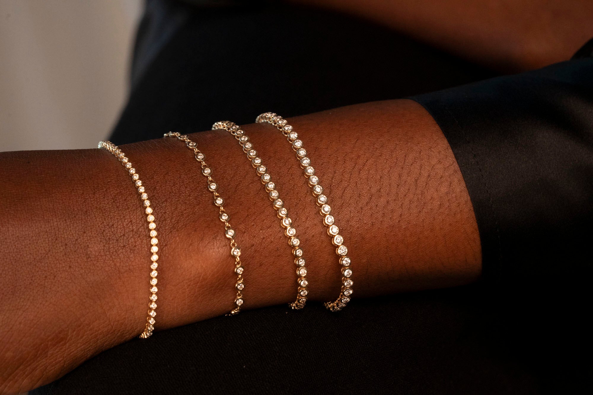 14K Micro Bezel Tennis Bracelet | 1 Carat