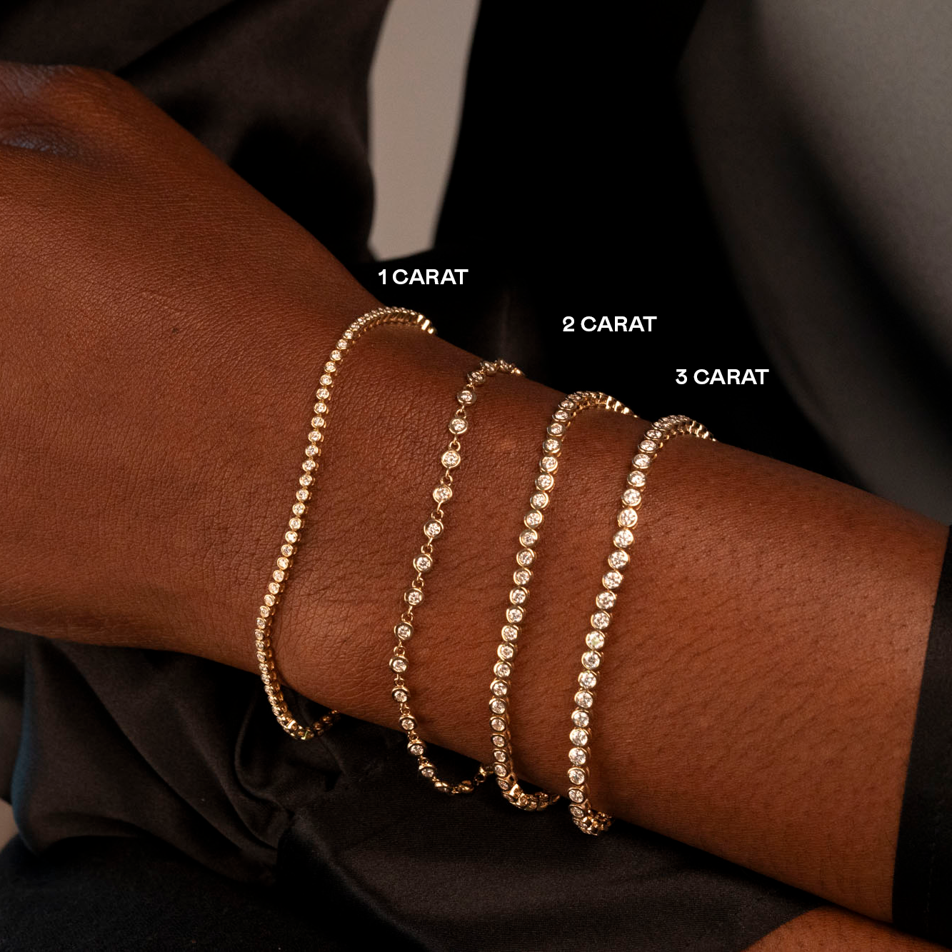 14K Bezel Tennis Bracelet | 3 Carat