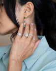 14K Diamond Chevron Pave Ring