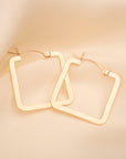 Gold Filled Flat Square Hoops