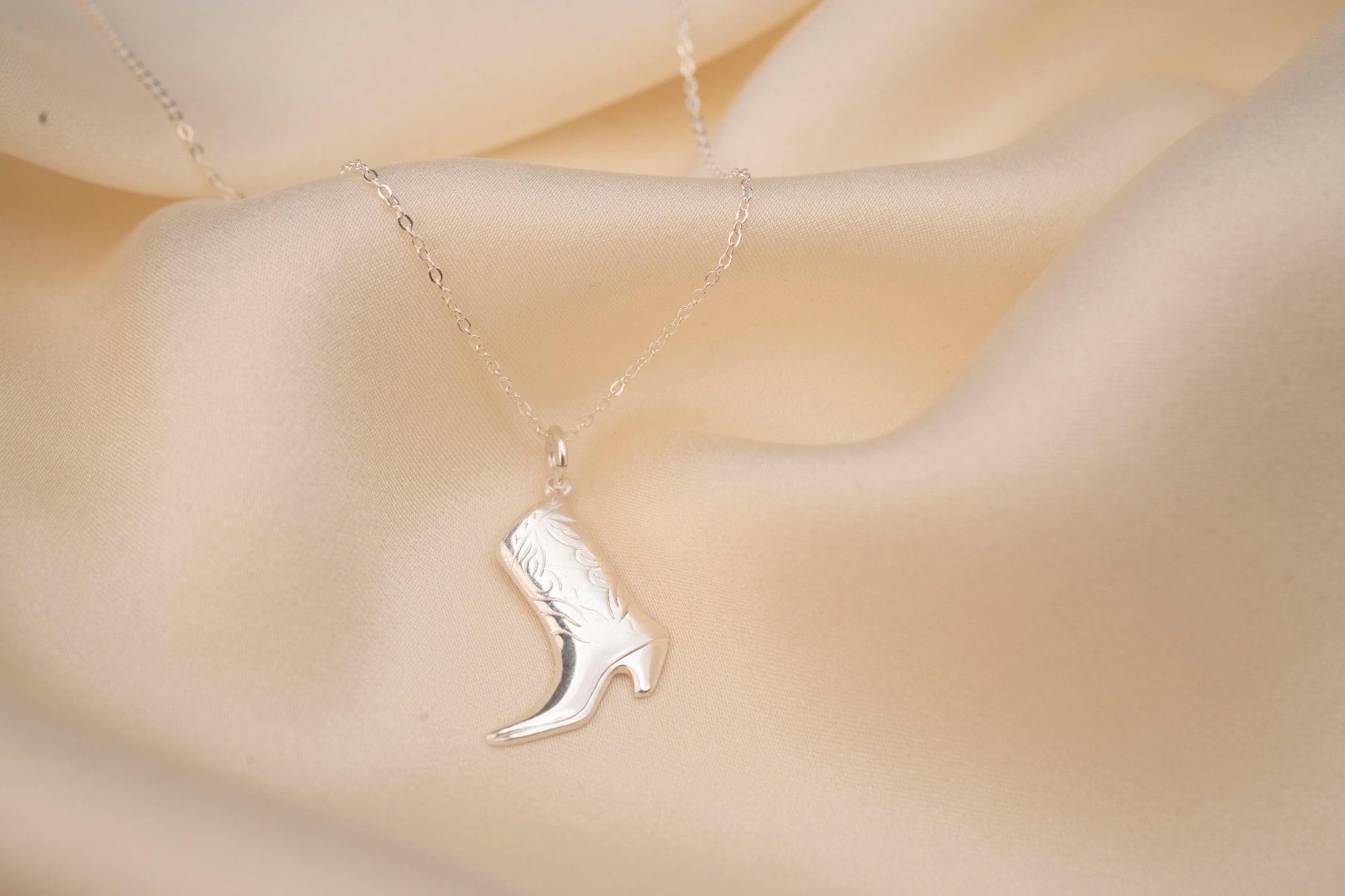 Silver Boot Necklace