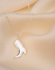 Silver Cowboy Boot Necklace