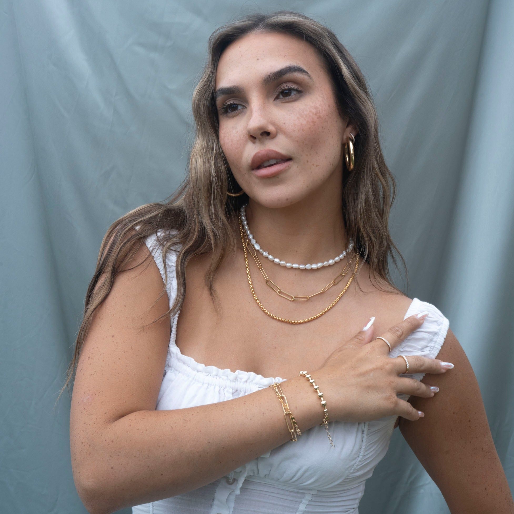 Gold Filled Round Box Necklace