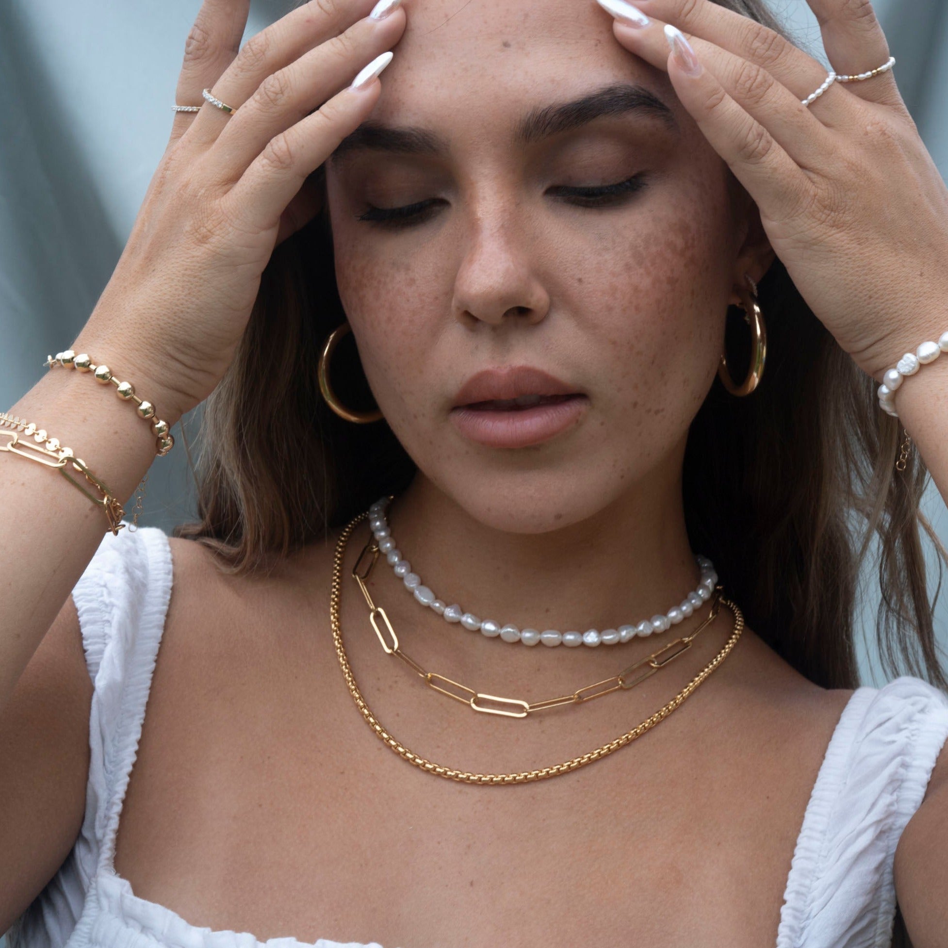 Gold Filled Round Box Necklace