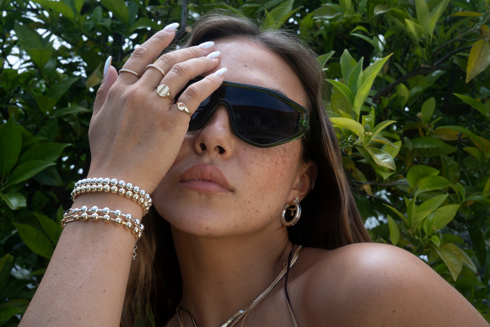 Silver Beaded Paperclip Bracelet