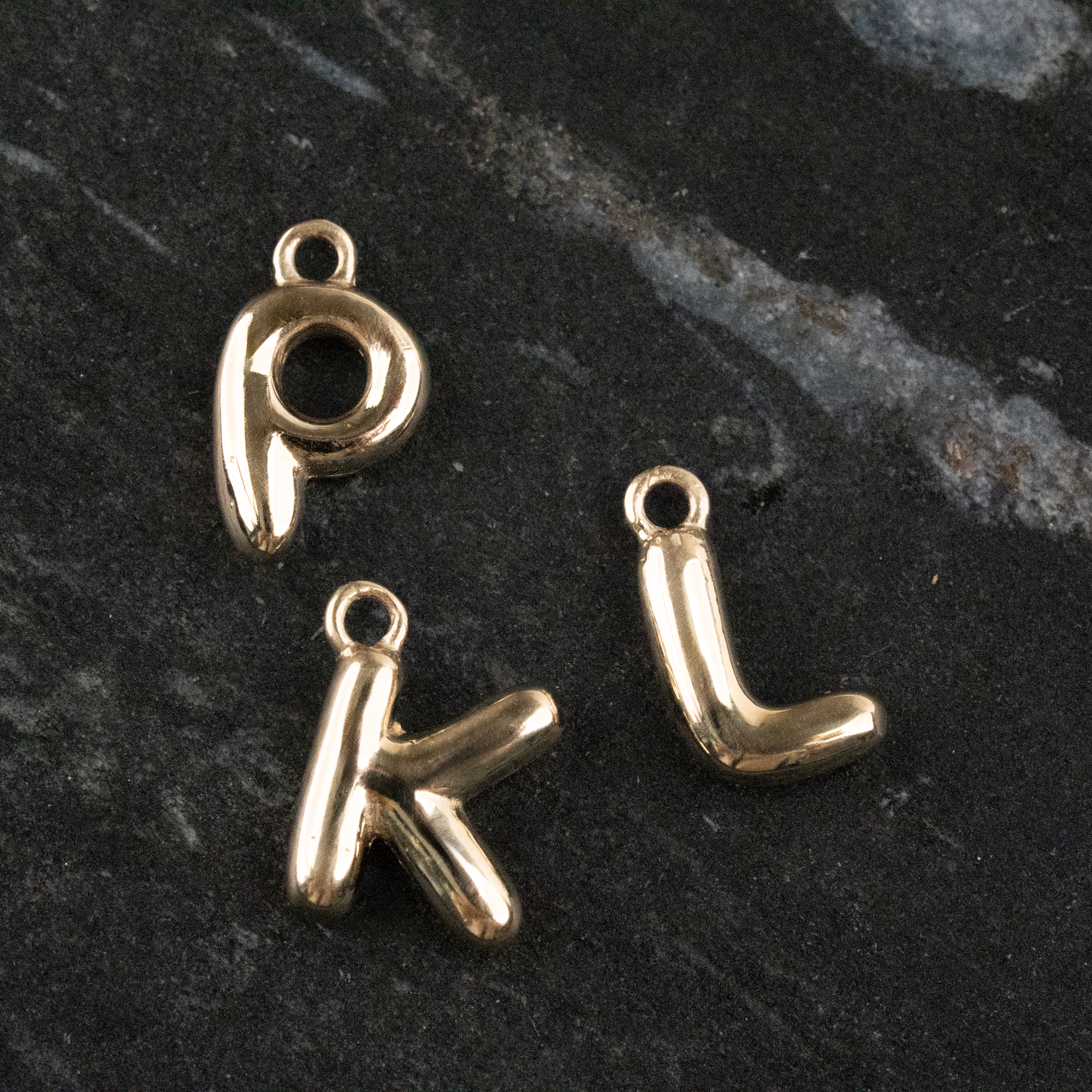 14k Bubble Letter Necklace
