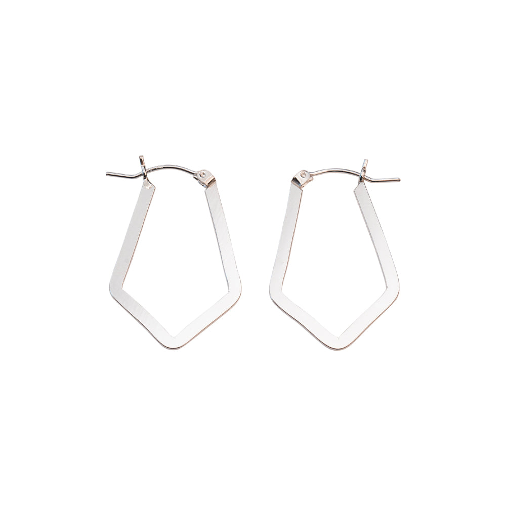 Silver Flat Chandelier Hoops Small