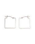 Silver Square Flat Hoops