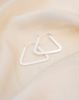 Silver Flat Triangle Hoops